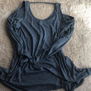 Grey long sleeve cold shoulder tunic!